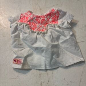 White and Pink American Girl Doll Shirt